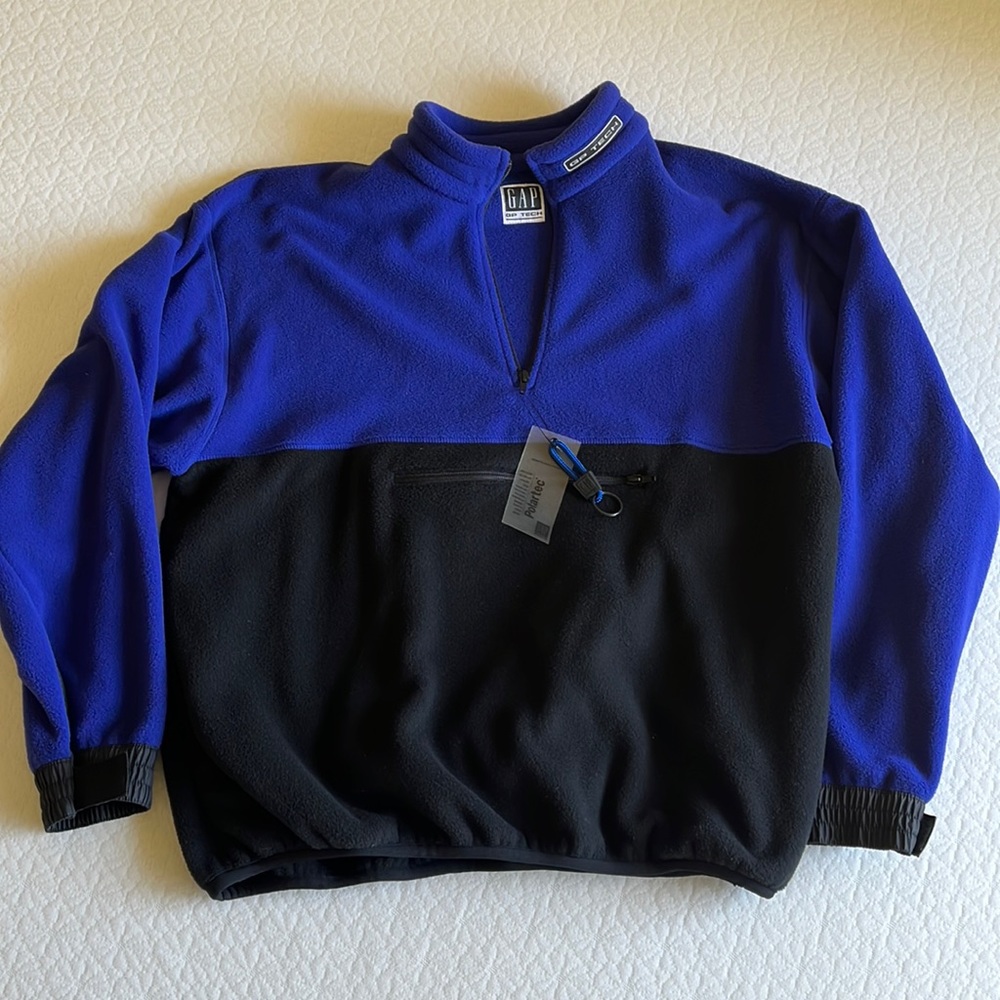90s NWT Fleece Colorblock Pullover Gap Tech